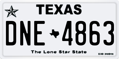 TX license plate DNE4863