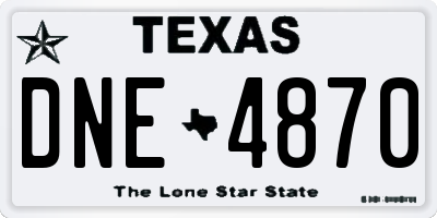 TX license plate DNE4870