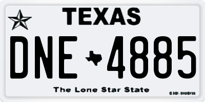 TX license plate DNE4885