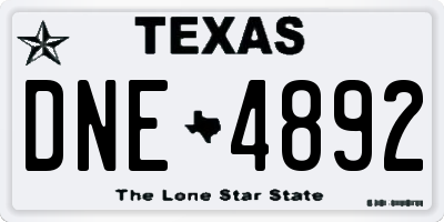 TX license plate DNE4892