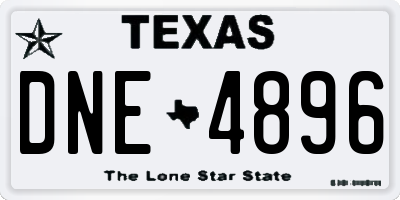 TX license plate DNE4896