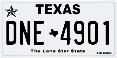 TX license plate DNE4901