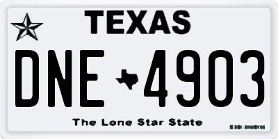 TX license plate DNE4903