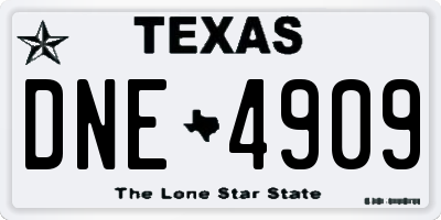 TX license plate DNE4909