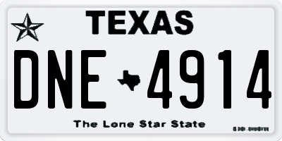 TX license plate DNE4914