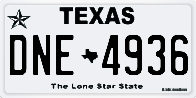 TX license plate DNE4936