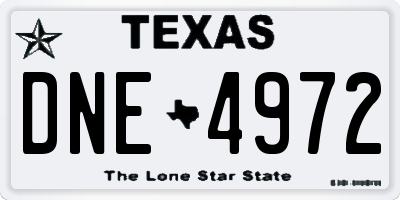 TX license plate DNE4972