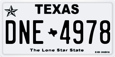 TX license plate DNE4978