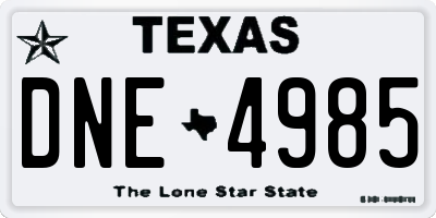 TX license plate DNE4985