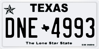 TX license plate DNE4993