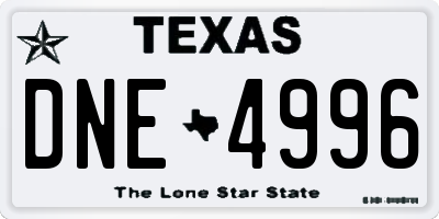 TX license plate DNE4996