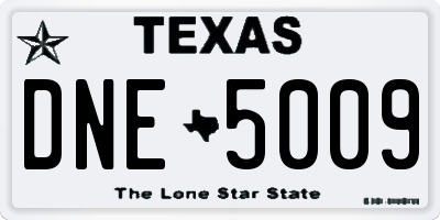 TX license plate DNE5009
