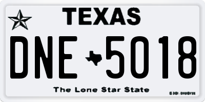 TX license plate DNE5018