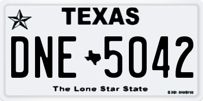 TX license plate DNE5042
