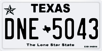 TX license plate DNE5043