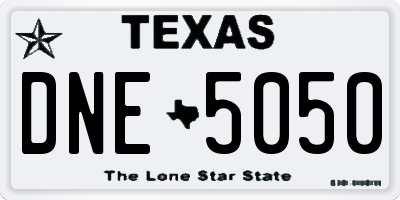 TX license plate DNE5050