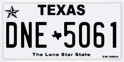 TX license plate DNE5061