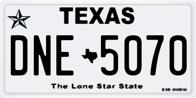 TX license plate DNE5070