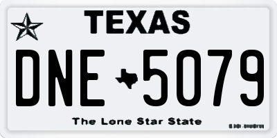 TX license plate DNE5079