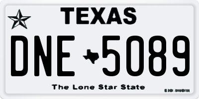 TX license plate DNE5089