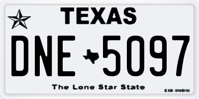 TX license plate DNE5097