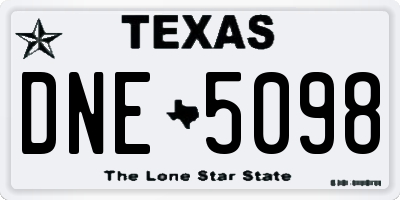 TX license plate DNE5098
