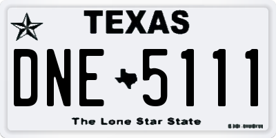 TX license plate DNE5111