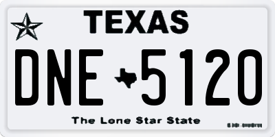 TX license plate DNE5120