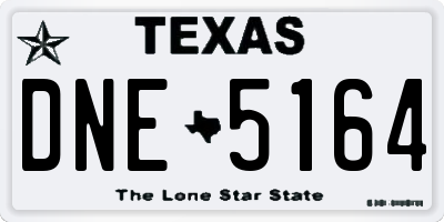 TX license plate DNE5164