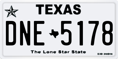 TX license plate DNE5178