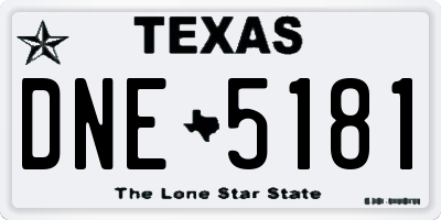 TX license plate DNE5181