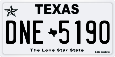 TX license plate DNE5190