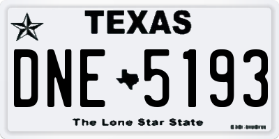 TX license plate DNE5193