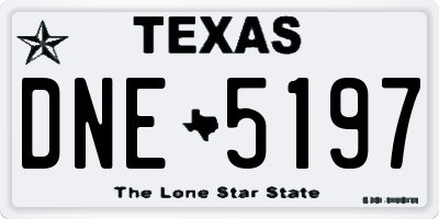 TX license plate DNE5197