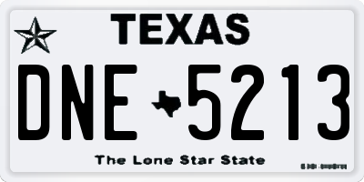 TX license plate DNE5213