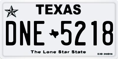 TX license plate DNE5218