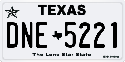 TX license plate DNE5221