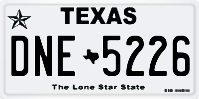 TX license plate DNE5226