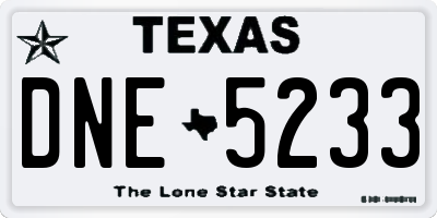 TX license plate DNE5233