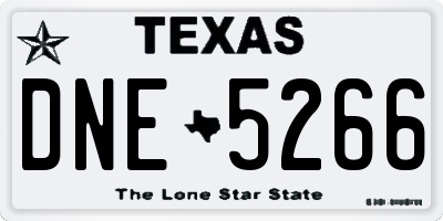 TX license plate DNE5266