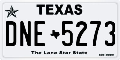 TX license plate DNE5273