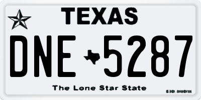 TX license plate DNE5287