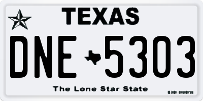 TX license plate DNE5303
