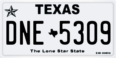 TX license plate DNE5309