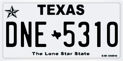 TX license plate DNE5310