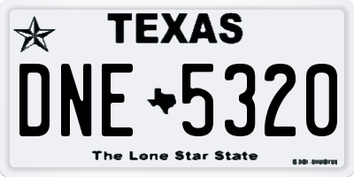 TX license plate DNE5320