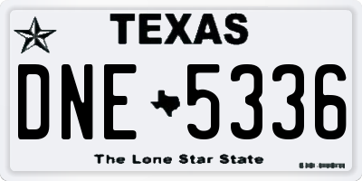 TX license plate DNE5336