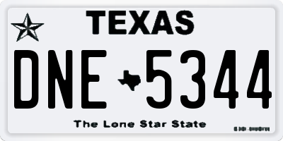 TX license plate DNE5344
