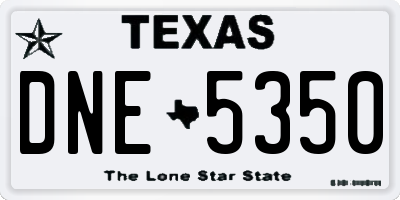 TX license plate DNE5350
