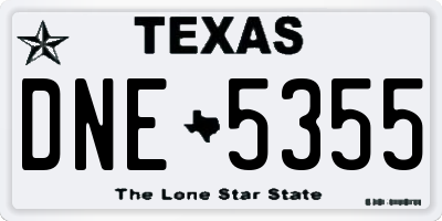 TX license plate DNE5355